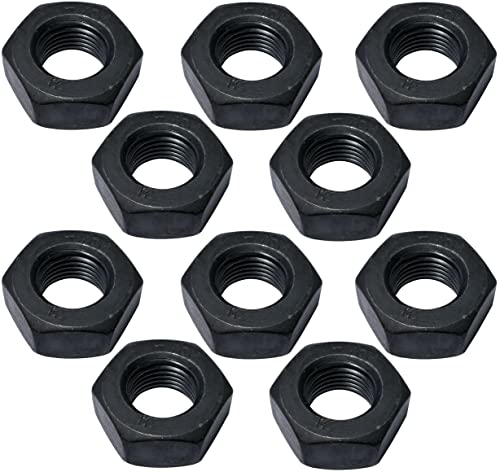 AERZETIX - C52587 - Lot di 10 dadi esagonali M10x1 con 6 punte smussate - acciaio brunito