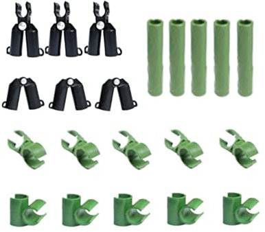 Bykswil 21 Stück verstellbare Pflanzen-Rankgitter-Verbinder-Clips – Kunststoff-Pflanzenpfähle, Gartenverbindungsschnalle, Clip, 20 mm