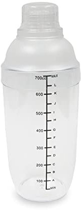 Transparenter Acryl-Cocktail-Shaker mit Sieb, spritzwassergeschützter Getränke-Shaker mit Skala, langlebiger Bar-Shaker für Küchen, Bars, Cafés (700 ml)