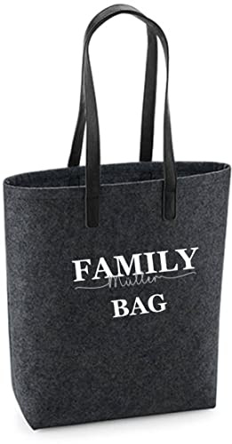 Filztasche Damen-Tasche mit Motivdruck | Bedruckt und Personalisiert | Shopper Geschenk Handtasche Einkaufstasche Mama Oma Home Family