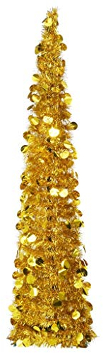 AAOTE Árbol de Navidad Plegable Artificial de 6 pies, árbol de Navidad emergente Dorado Brillante, árbol de Navidad para Decoraciones navideñas