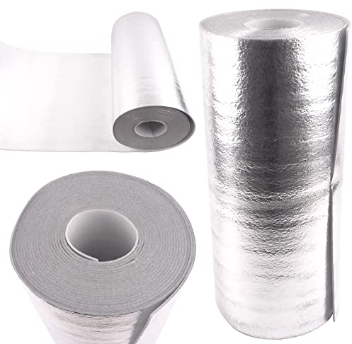BAUSTER® Isoliermatte Isoliermaterial Isolierstoff Dämmstoff Matte Dämmmatte Roll 2,5m2 Heizkörper Reflexionsfolie Thermomatte Wandisolierung Heizung Isolierung Dämmung