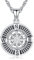 Kompass Kette 925 Sterling Silber Anhänger Halskette Herren Damen Amulett Schmuck Geschenke Freunde zum Jahrestag Abschluss