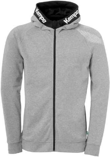 Kempa Herren Core 26 Jacket Jungen Kapuzen-Jacke Trainings-Jacke Sweatshirt Hoody Pullover Mit Kapuze, Dark Grau Melange, 164 EU