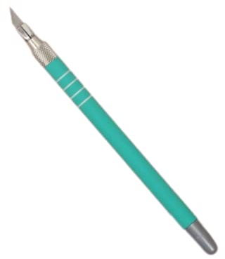 Craftelier - Bisturi di precisione con manico in silicone antiscivolo per artigianato | Include 3 lame e tappo trasparente per proteggere la lama | Dimensioni circa 16 cm - Colore turchese