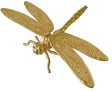 Pasiir Goldfarbene Libellen-Figur, Heimdekoration, solide Metall-Libelle, Tafelaufsatz, Dekoration, Mini-Insekten-Ornament, Tier-Schreibtisch-Figuren für Zuhause, Büro, Schreibtisch