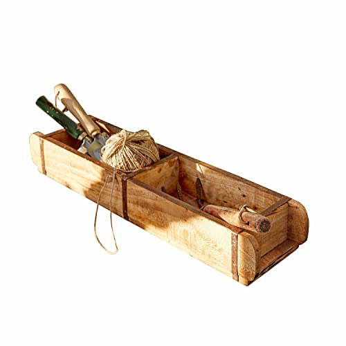 Loberon Pflanzkasten Dory, für Kräuter & Pflanzen, Robustes Design, Nostalgischer Look, Gartenzubehör, Pflanzgefäß, Mangoholz, Eisen, braun