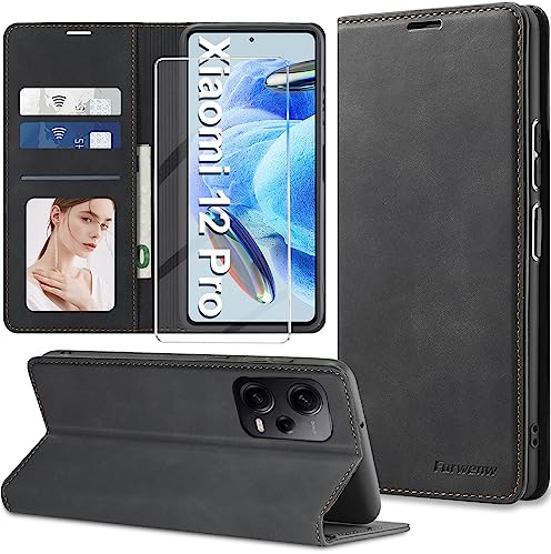 【2023 𝐍𝐄𝐖】 Handyhülle für Xiaomi Redmi Note 12 Pro 5G Hülle Leder mit Schutzfolie[3 Kartenfächer]Klapphülle für Xiaomi Poco X5 Pro 5G Hülle Leder Wallet Klappbar Cover für Redmi Note 12 Pro 5G Case