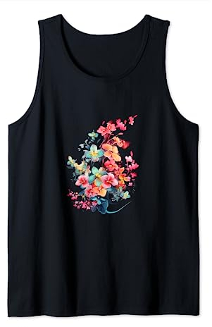 Orchideen Sakura Kirschblüten Blumen Japanische Kunst Tank Top