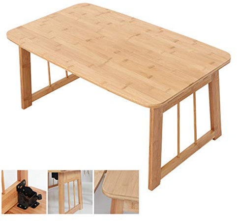 Natürlicher Klapptisch, natürlicher Bambus, niedriger Tisch, Betttisch, niedriger Tisch, multifunktional, leicht, platzsparend, Sofa, Büro, Picknick, Camp, Mahlzeit/80 cm * 48 cm * 36 cm, Feito na