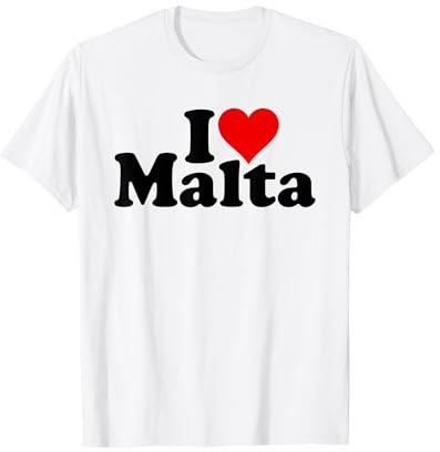 I LOVE HEART MALTA MEDITERRANEO Maglietta
