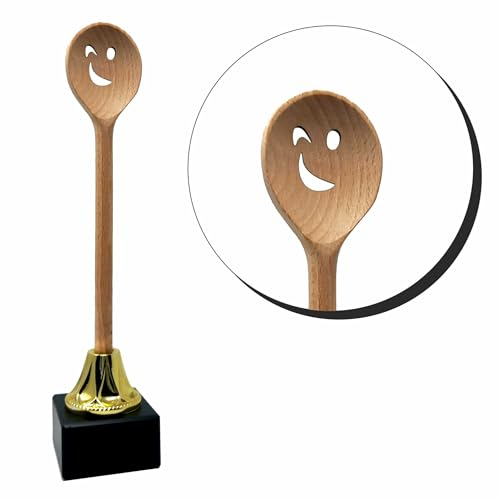 Generico Trofeo Cucchiaio di Legno Fantacalcio – Ultimo Classificato – Base in Marmo con Targhetta Personalizzata Omaggio