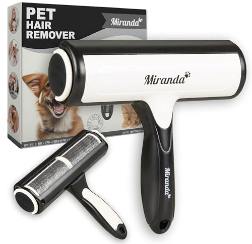 Miranda Cepillo quitapelos de animales y ropa – Rodillo palanca para perros y gatos con nuevo diseño antimarcas en los tejidos y mango antideslizante