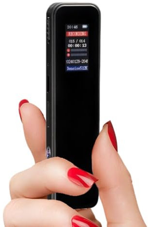 Grabadora de voz digital de 64 GB: activada por voz, grabación WAV de 1536 kbps, 80 horas de duración de la batería, interfaz fácil de usar, protección por contraseña