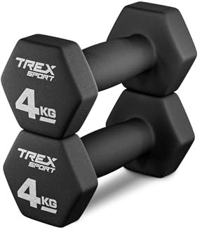 TREX SPORT Neopren Hanteln Set | Kurzhanteln 2er Set 4kg-20kg | Hanteln Frauen & Männer Set (2 x 4 kg)