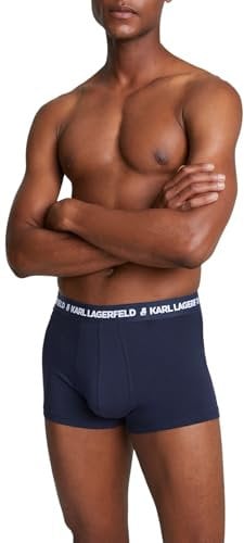 Karl Lagerfeld B.V Men's Karl Lagerfeld, Logo Set (3 Pack) Trunks, Schwarz/Weiß/Marineblau, M