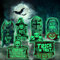 Pourbibi Halloween Deko Outdoor, 6 Stück Halloween Grabstein Deko, Fluoreszierender Grabstein Friedhof Deko Requisiten, Halloween Yard Signs Schild Deco, Simulation Halloween Grabstein