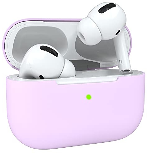 EAZY CASE - Schutzhülle für AirPods Pro Hülle Violett Silikon Case Stoßfest mit Deckel Schutz Antikratz Etui Cover rutschfeste Silikonhülle für Airpod Pro 1. Generation Silikoncase in Lila