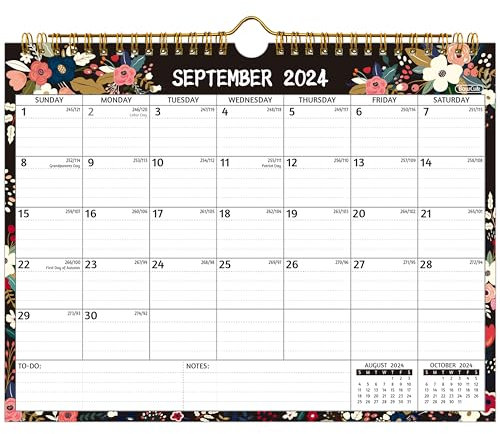 Wandkalender 2025–2026 – Dez. 2024 – Feb. 2026, 15 Monatskalender 2025–2026, 27,9 x 21,6 cm, Kalender 2025, 15 Monate, 2025 Wandkalender mit linierten Blöcken, dickeres Papier, Feiertage, To-Do-Liste