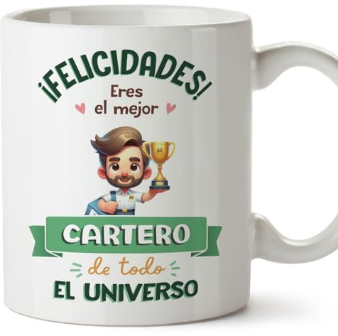 MUGFFINS Tazas para CARTERO hombre - En Español - Mejor Universo Trofeo - 11 oz / 330 ml - Regalo original y divertido