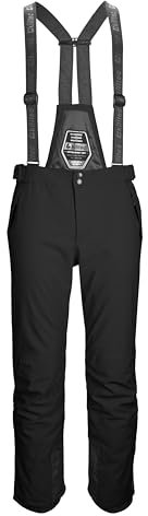 killtec Herren Skihose/Ski-Trägerhose mit abzippbarem Latz und Kantenschutz Larok, schwarz, L, 35244-000