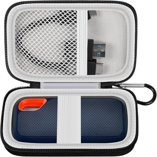 Étui pour SanDisk Extreme Portable SSD Portable SSD 480 Go, 500 Go, 1 To, 2 To, 4 To, 8 To, Disque dur externe, Étui de transport rigide (boîte de rangement uniquement) (Noir)