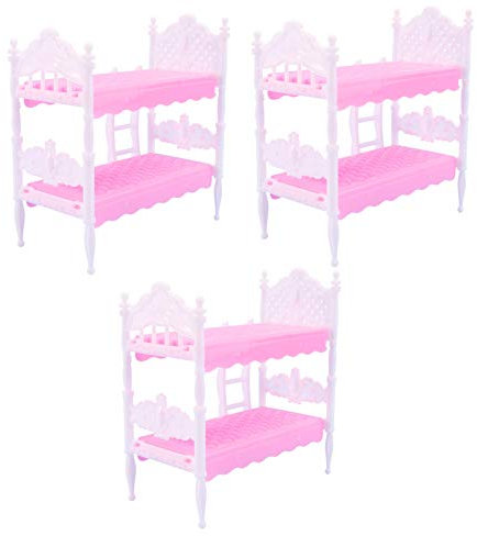 Generisch 1 Satz Etagenbett für Puppen Hochbett Minispielzeug für Mädchen Hausmöbel Puppenständer puppenbett etagenbett puppenbetten kinderspielzeug Minibett aus Holz Mini-Bett- Plastik