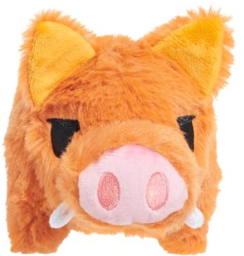 BARK Beau The Boar Dog Toy, Plush Wild Pig Design, Orange, Medium | Zerkleinerbare lange Haare, tiefer Quietscher und Knistern | Thrash & Play