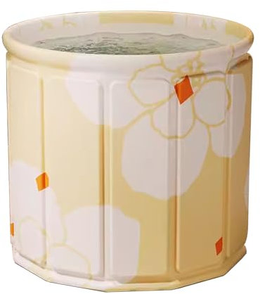 Baignoire glacée portable pliable pour adultes, douche autoportante, sauna, eau chaude et froide, 80 cm, jaune, parfaite pour la récupération et la relaxation