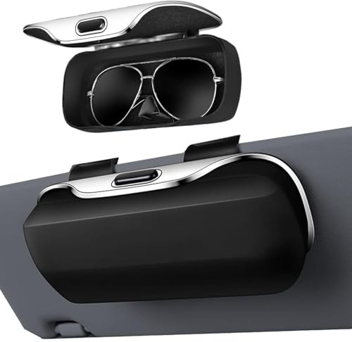 Sightday Sunglasses Storage With Hook,Sunglasses Holder For Car With Lined,Glasses Cases,Portable Sunglasses Holder For Sun Visor,Car Sunglasses Case,Cars Accessories (Black)