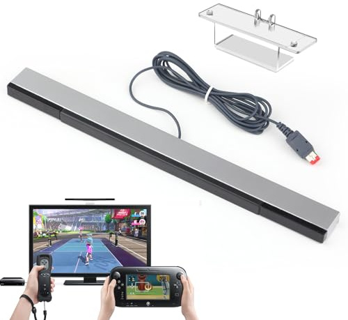 Aihoom Capteur de Mouvement Infrarouge Filaire avec Capteur Compatible avec la Wii/Wii U La Barre de détecteur Filaire Comprend Un Support Qui Permet de Monter Facilement Le Récepteur Au-Dessus