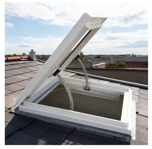 YJEUZCD Oberlicht Windows Für Haus Dach, Wohnen Windows Für Wintergarten Haus, Dachboden Anzeigen Aluminium Tageslicht Tür, Regenerkennung Schließen(90x110cm/35.4x43.3in)