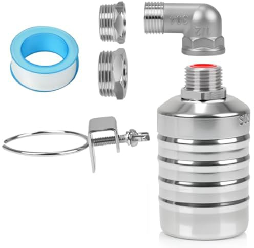 FACAIIO 304 Edelstahl Schwimmerventil mit 1 2 Zoll, 3 4 Zoll, 1 Zoll Adapter für automatische Wasserstandskontrolle in Tanks, Aquarien, Pools