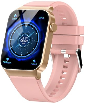 STECEi 1,85'' HD Touchscreen Smartwatch Herren Damen mit Bluetooth Anrufe, IP68 Wasserdicht Sportuhr, Rosa