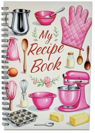 Rezeptbuch zum Selberschreiben A5, Rosa Kochbuch Selbst Schreiben, Schönes Rezeptbuch für 104 Lieblingsrezepte, Rezepte Buch zum Ausfüllen für Frauen, Muttertagsgeschenk Geschenke für Kochbegeisterte