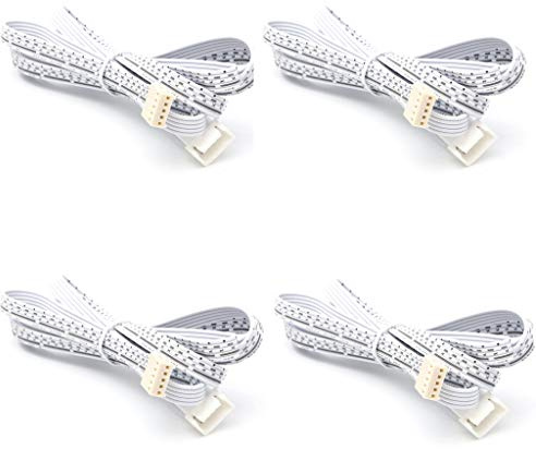 Flexibles, ausziehbares Kabel für AIBOO RGBW/RGBWW Farbwechsel, LED-Unterschrankbeleuchtung, 150 cm Verlängerungskabel (5-polige weiße Kabel, 4 Stück)
