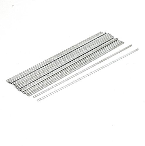 sourcing map 30 STK. Rund Stange Stifte Achse Stab Mast Edelstahl 2mm Dmr. 150mm Lang Silber