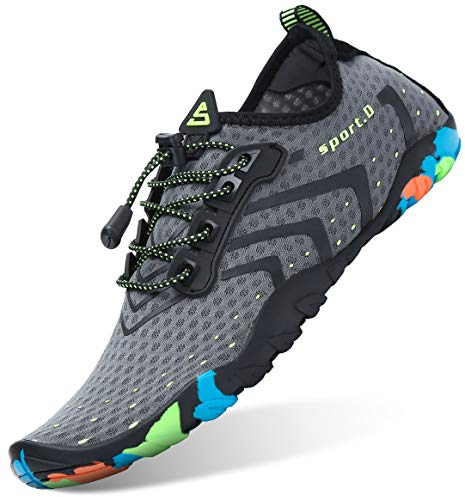 SAGUARO Badeschuhe Herren Wasserschuhe Männer Strandschuhe Damen Aquaschuhe Neoprenschuhe rutschfeste Schwimmschuhe Grau 44 EU