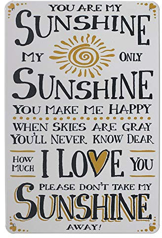 TATUNER ARTCLUB You are My Sunshine i Love You, Metal Tin Sign, Vintage Plaque Poster Home Wall Decor