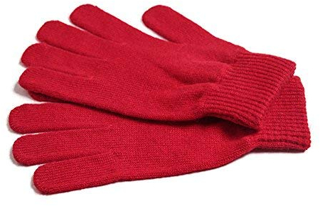 iMongol 100% Pure Cashmere Women Men Full Fingers Signature Gloves Mittens -Warm Wool -FBA… (Red)