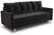Schlafsofa Rico - Couch mit Schlaffunktion Sofa mit Bettkasten Bettfunktion Bettsofa Skandinavisch Polstergarnitur Bonell-Ferderkern Velours (Schwarz (Kronos 07))