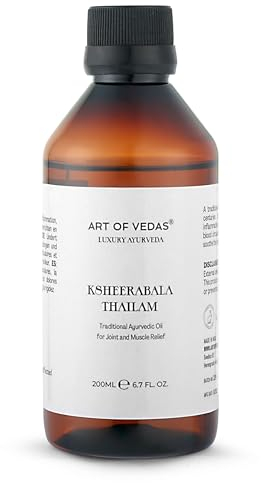 Ksheerabala Thailam 200ML – Traditionelles Ayurvedisches Öl für Körper- und Fußmassage – Tiefenentspannung, Schmerzlinderung, Hautpflege – Art of Vedas Ayurvedisches Massageöl - Ayurveda Massage Oil