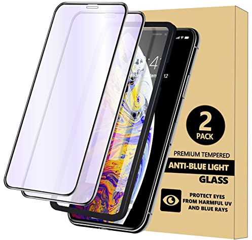 DUAS Screen Protector for iPhone 13 Promax Full Coverage, Tempered Glass Anti Blue Light Gorilla with Installation Frame [2 PACK]