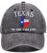 OASCUVER Texas Lone Star State Hat, TX States Flag Map Shape Embroidered Adjustable Washed Baseball Cap, Stickerei Schwarz, Einheitsgröße