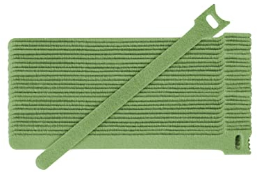 Fix&Easy Klettband Kabelbinder 12,5x200mm grün 100 Stück Set Klett Binder wiederverwendbar für Blätterzaun Blickschutz Drahtzaun Pflanzstäbe Rankstäbe
