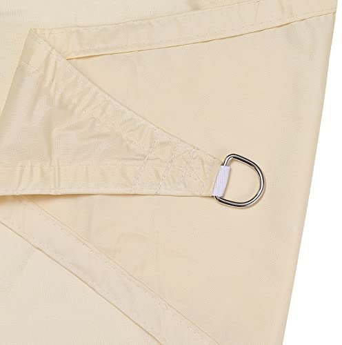 HIONRE Voile d'ombrage Imperméable Carré,Voile d'ombrage de Parasol à Angle Droit, Tissu d'ombrage de Paysage extérieur, Beige, 3x4x5 m,95% Une Protection des Rayons UV Voile d'ombrage