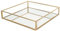 Perfume Tray, Jewelry Perfume Organizer Metal Decorative Tray Makeup Tray Square Brass Glass Vanity Tray for Bedroom Dresser Bathroom