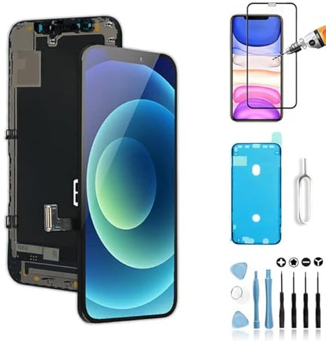 Mobilevie Ecran Replacement Compatible avec iPhone 12 Mini Noir : Écran OLED Tactile de Haute Qualité assemblé sur châssis