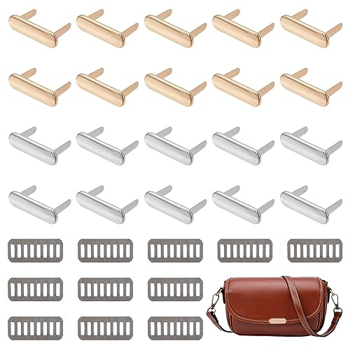WADORN 20 Sets Leere Stempeletiketten Aus Metall, 2 Farben Ovale Namensetiketten Aus Metall Mit Unterlegscheibe, Handgefertigte Logo-Etiketten Aus Metall Für Die Herstellung (Platin, Hell Gold), 2.3cm