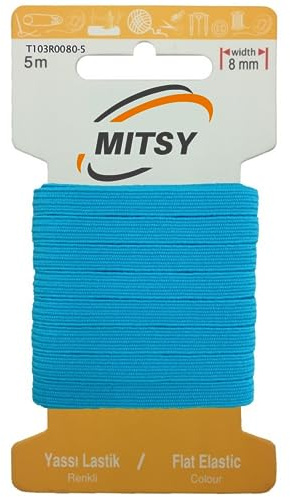 MITSY Reißfeste Gummiband Flachgummi zum Nähen Breit 8 mm 5 m Türkis | Gummibänder, Elastisch & Reißfest, Gummilitze für Handarbeit, Hosengummi, Basteln & DIY, Langlebig & Formstabil